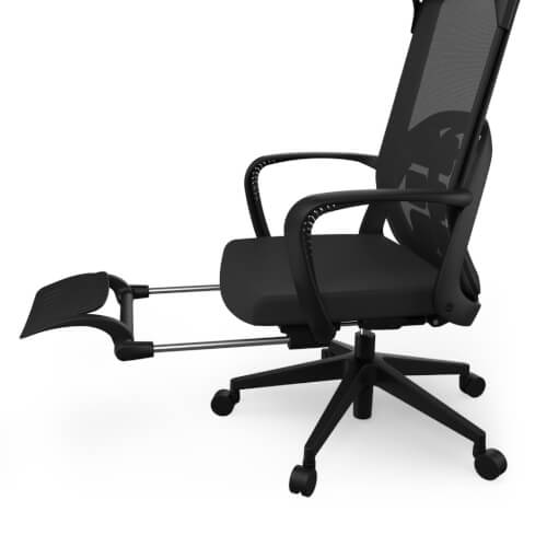 Ergonomická kancelářská židle s podnožkou Liftor Orca - černá